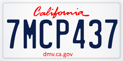 CA license plate 7MCP437