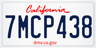 CA license plate 7MCP438