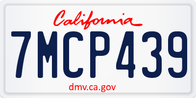 CA license plate 7MCP439