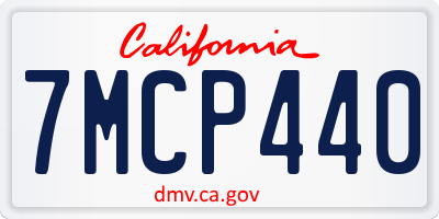 CA license plate 7MCP440