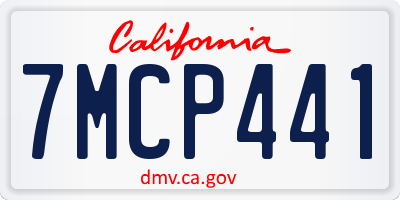 CA license plate 7MCP441