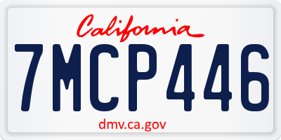 CA license plate 7MCP446