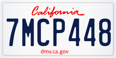 CA license plate 7MCP448