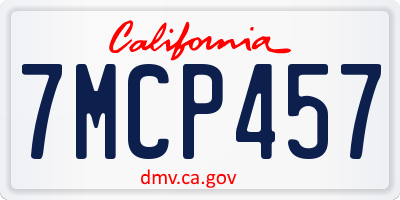 CA license plate 7MCP457