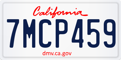 CA license plate 7MCP459