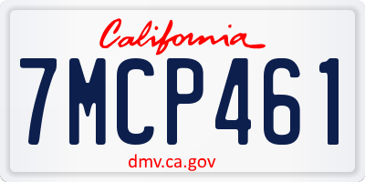 CA license plate 7MCP461