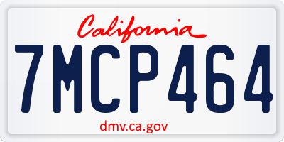 CA license plate 7MCP464