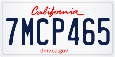 CA license plate 7MCP465