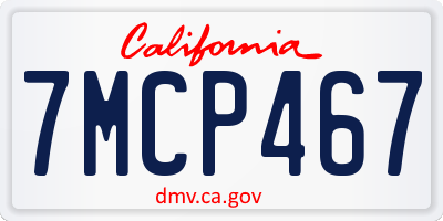 CA license plate 7MCP467