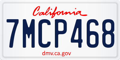 CA license plate 7MCP468