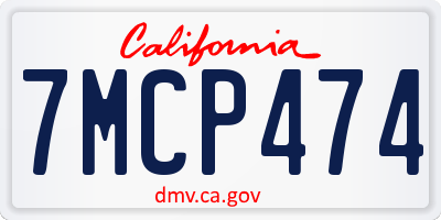 CA license plate 7MCP474