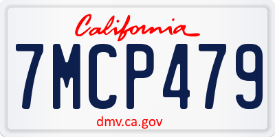 CA license plate 7MCP479
