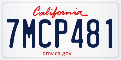 CA license plate 7MCP481