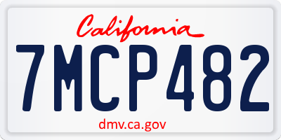 CA license plate 7MCP482