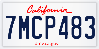 CA license plate 7MCP483