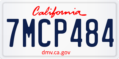 CA license plate 7MCP484