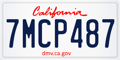 CA license plate 7MCP487
