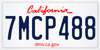 CA license plate 7MCP488