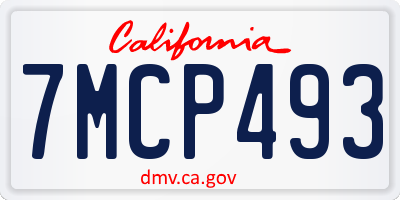 CA license plate 7MCP493