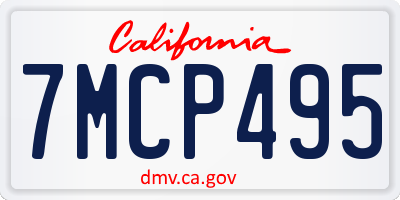 CA license plate 7MCP495