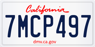 CA license plate 7MCP497