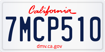 CA license plate 7MCP510