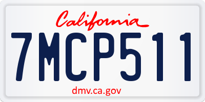 CA license plate 7MCP511