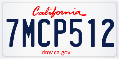CA license plate 7MCP512