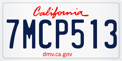 CA license plate 7MCP513