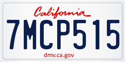 CA license plate 7MCP515