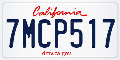 CA license plate 7MCP517