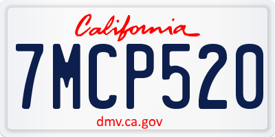 CA license plate 7MCP520
