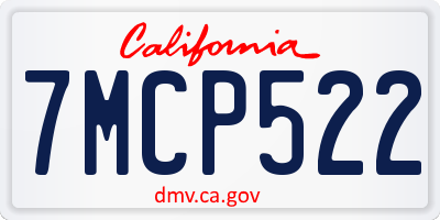 CA license plate 7MCP522