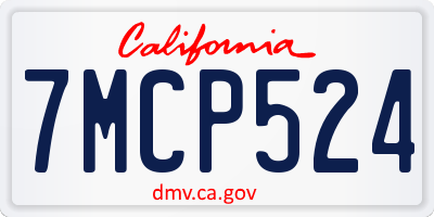 CA license plate 7MCP524