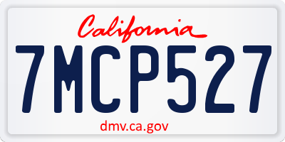 CA license plate 7MCP527
