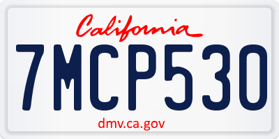 CA license plate 7MCP530