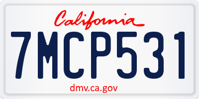 CA license plate 7MCP531