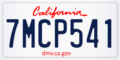 CA license plate 7MCP541