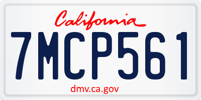 CA license plate 7MCP561