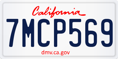 CA license plate 7MCP569
