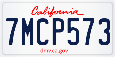 CA license plate 7MCP573