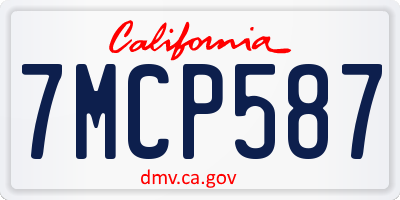 CA license plate 7MCP587