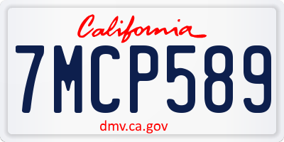 CA license plate 7MCP589