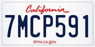 CA license plate 7MCP591