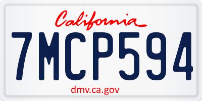 CA license plate 7MCP594