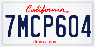 CA license plate 7MCP604