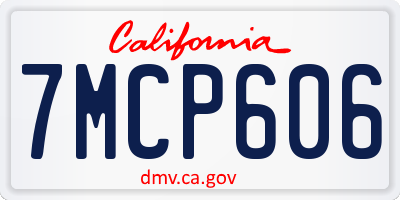 CA license plate 7MCP606