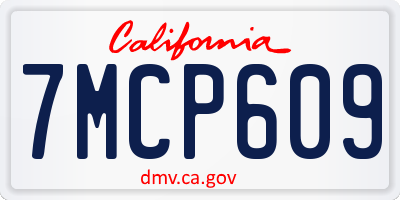 CA license plate 7MCP609