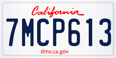 CA license plate 7MCP613