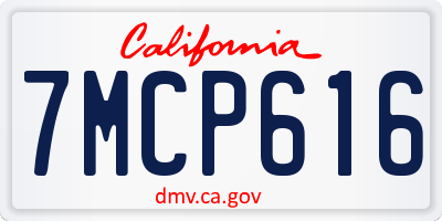 CA license plate 7MCP616